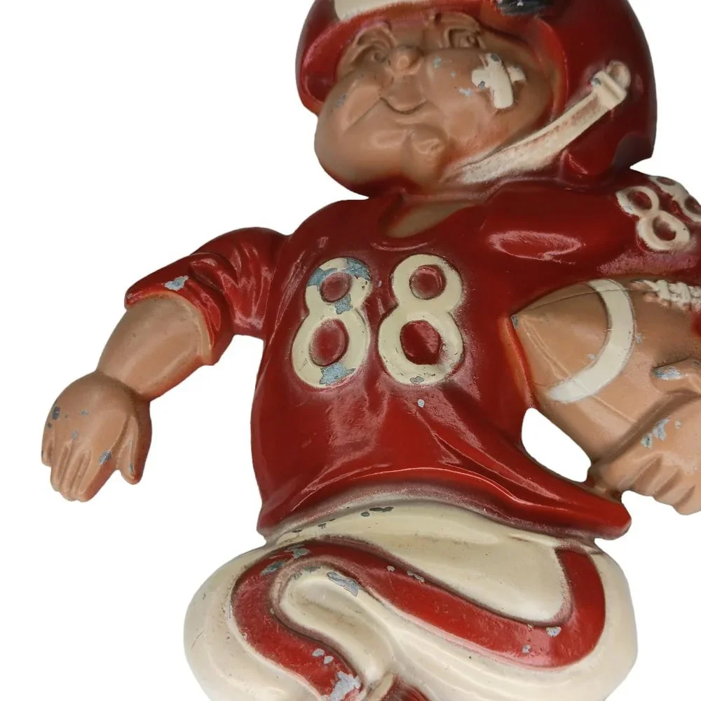 Vintage Metal Football Player Plaques Set of Three 1976 Homco